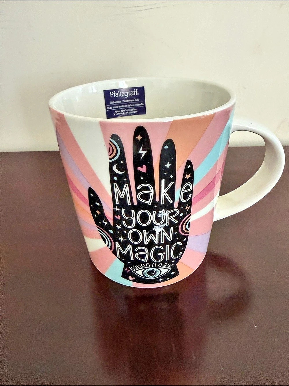 Pfaltzgraff Make Your Own Magic Mug Pink & White